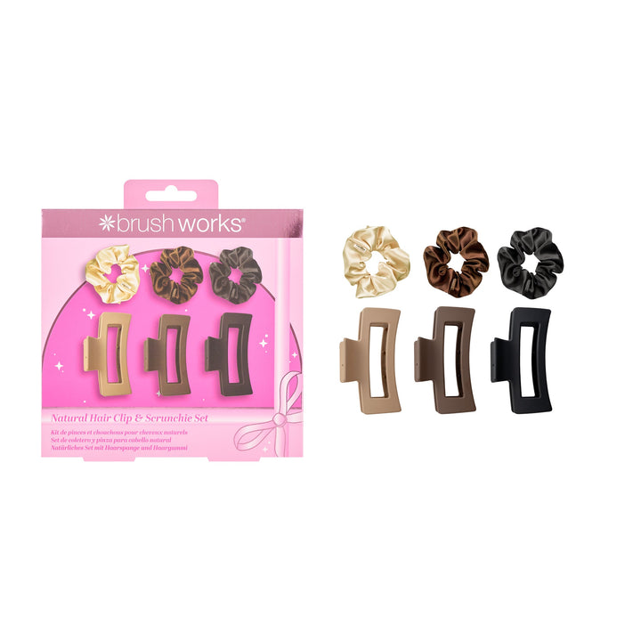Brushworks Natural Hair Clip & Scrunchie Set