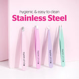 Brushworks 4 Piece Combination Tweezer Set - Pastels