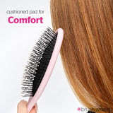 Brushworks Professional Oval Detangling Hair Brush - Pink