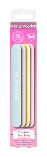Brushworks Coloured Nail Files - 4 Pack