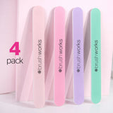 Brushworks Pastel Coloured Nail Files - 4 Pack