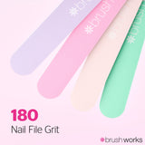 Brushworks Pastel Coloured Nail Files - 4 Pack