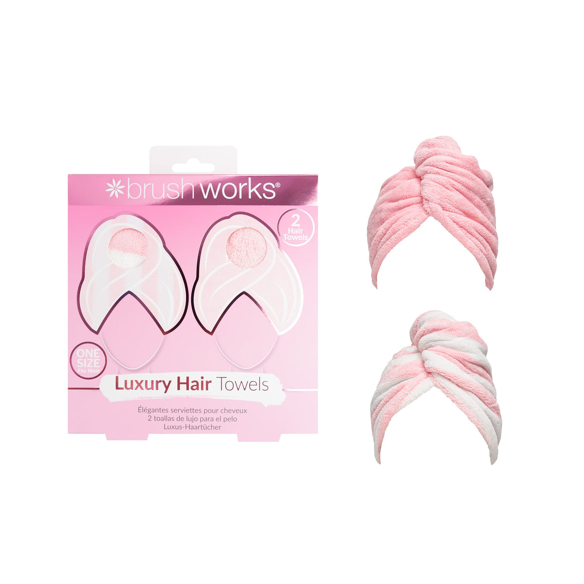 Brushworks Luxury Hair Towels - 2 Pack