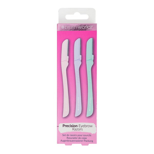 Brushworks Pastel Precision Eyebrow Razors - 3 Pack