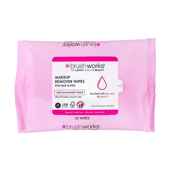 Brushworks Makeup Remover Wipes - 25 Sheets