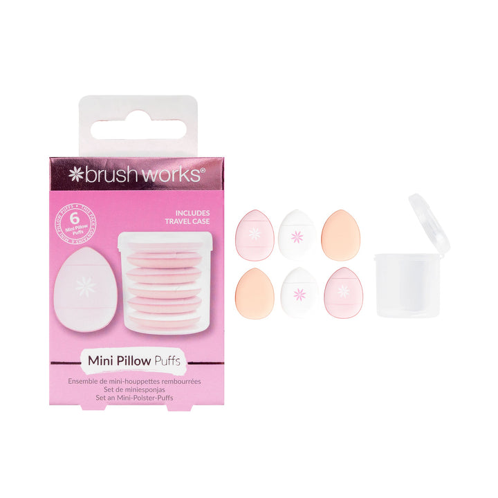 Brushworks Mini Pillow Puffs - 6 Pack