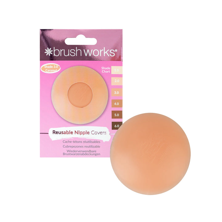 Brushworks Reusable Silicone Nipple Covers Shade 3.0 - Caramel