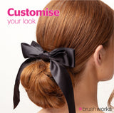 Brushworks Satin Hair Bow Duo - Black & White