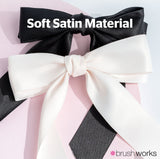 Brushworks Satin Hair Bow Duo - Black & White