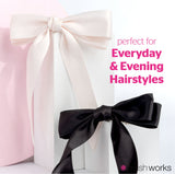 Brushworks Satin Hair Bow Duo - Black & White