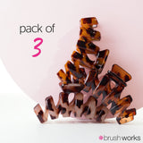 Brushworks Tortoiseshell Claw Clips - 3 Pack