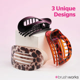 Brushworks Flat Claw Clips - 3 Pack