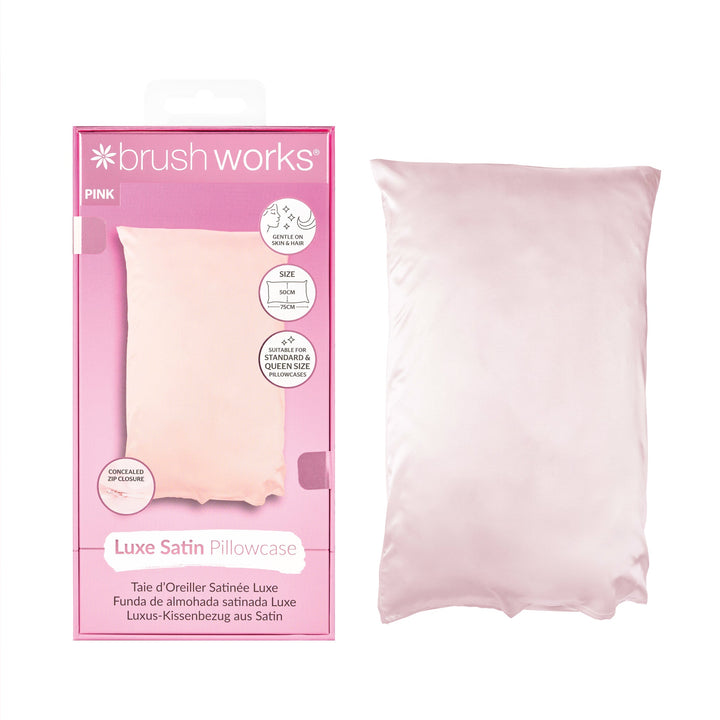 Brushworks Luxe Satin Pillowcase - Pink