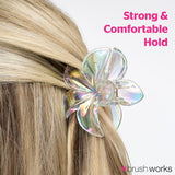 Brushworks Frosted Flower Claw Clips - 3 Pack